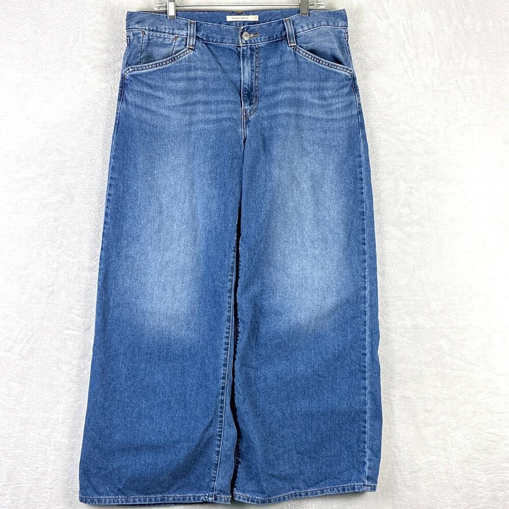 Levis 94 Baggy Wide Leg Jeans Womens 32 Faded Whiskered Festival Rave BoHo Skate